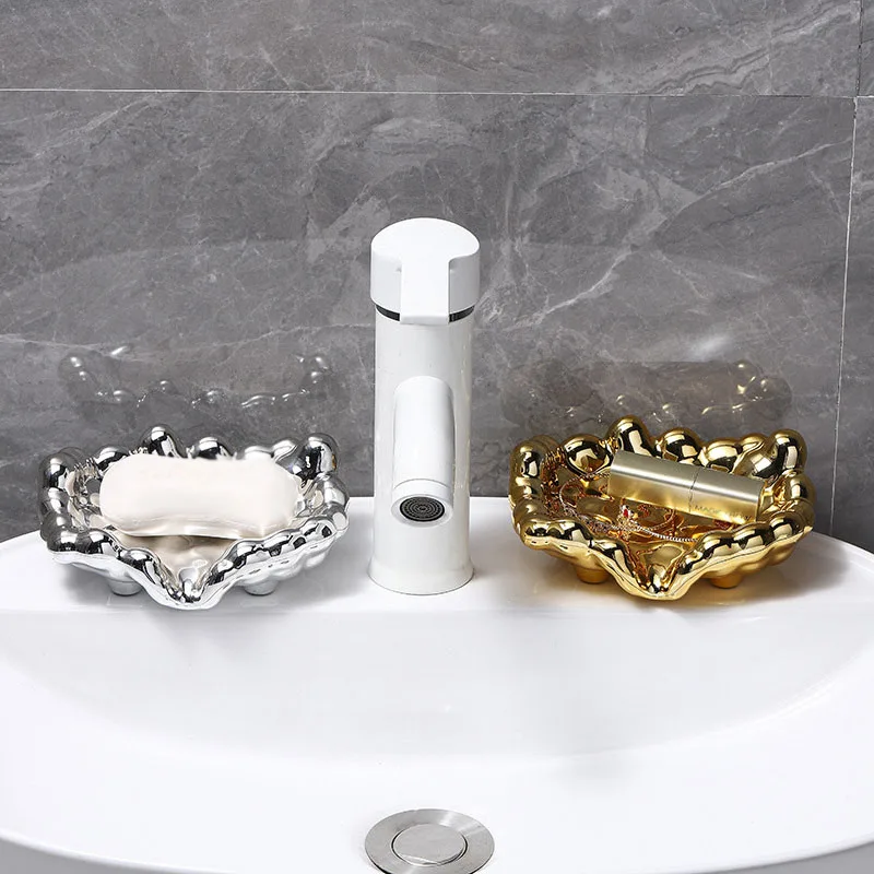 Cloud Shape Soap Box Bathroom Draining Soap Dish Light Luxury Soap Holders for Bathroom Washbasin Countertop 5