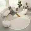 Round Living Room Carpet Large Area Bedroom Carpets Bedside Floor Mat Creative Lines Minimalist Style Home Decoration Rug 거실 카펫 2