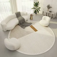 Round Living Room Carpet Large Area Bedroom Carpets Bedside Floor Mat Creative Lines Minimalist Style Home Decoration Rug 거실 카펫 2