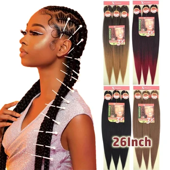 3strands/Pack Braiding Hair Pre Stretched 26'' Synthetic Braiding Hairs Kanekalon Jumbo Braiding Hair Synthetic Hairs Extensions 1