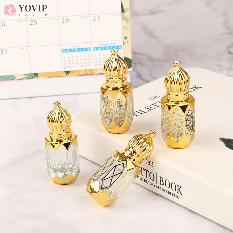 휴대용 유리 롤 병 미니 에센셜 오일 용기 혼합 향수병 빈 에센셜 오일 병, 6ml