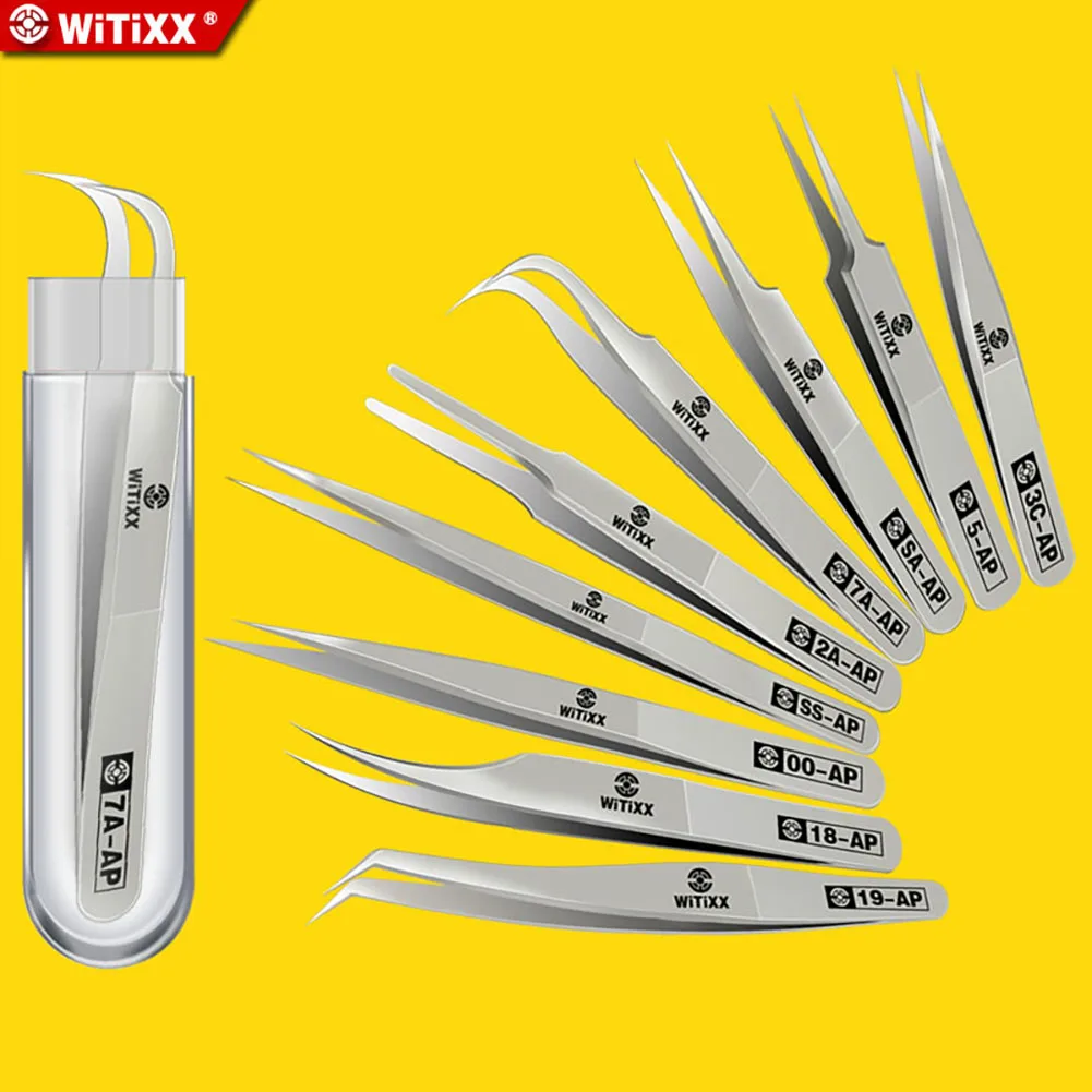 1PCS WiTiXX Tweezers Precision Tools for Repairing Jewelry Work Blackhead Remover Grafting False Eyelashes Makeup