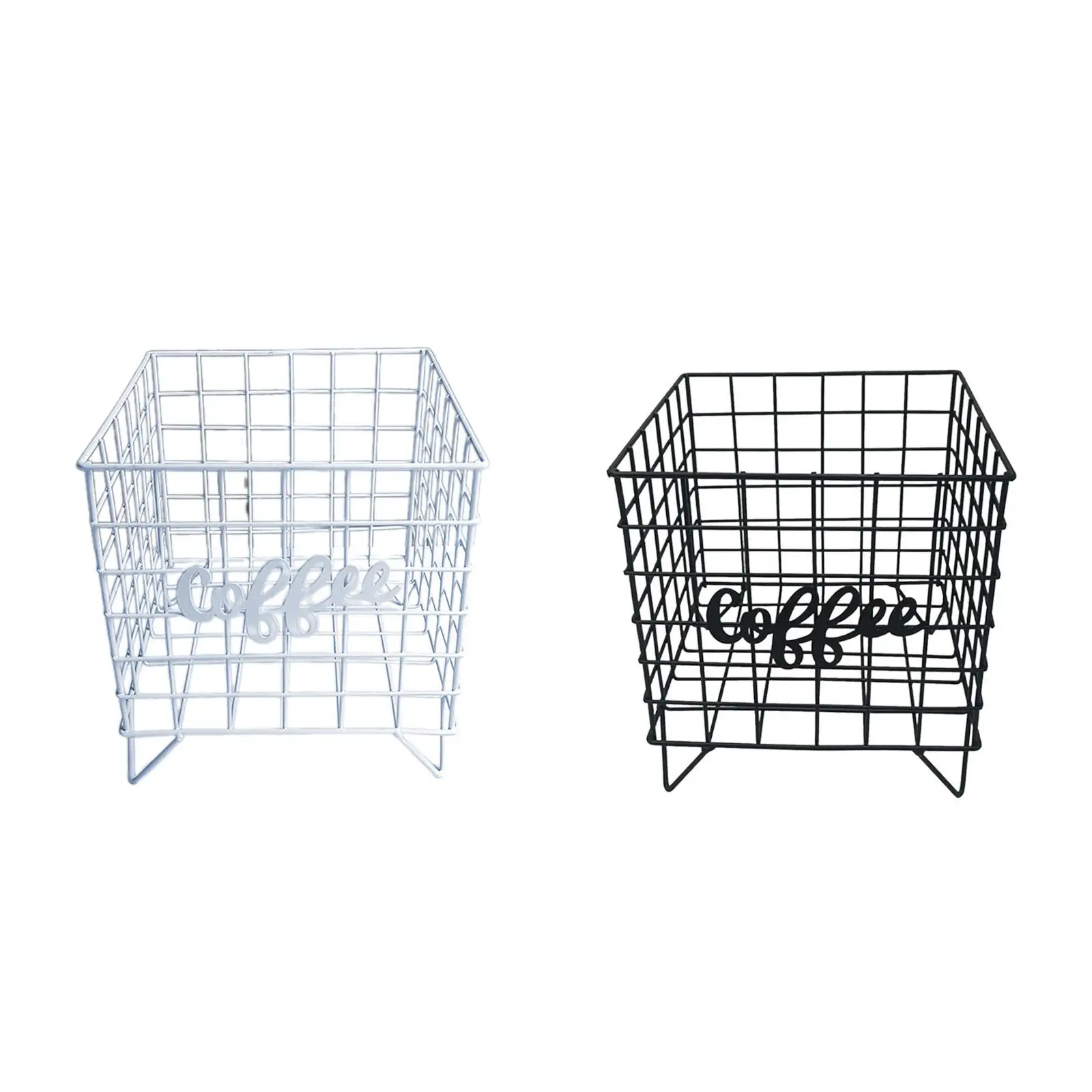 Coffee Pod Holder Coffee Capsule Cages Rectangular Wire Kitchen Counter Storage Baskets Coffee Pod Basket for Kitchen Bar Tea