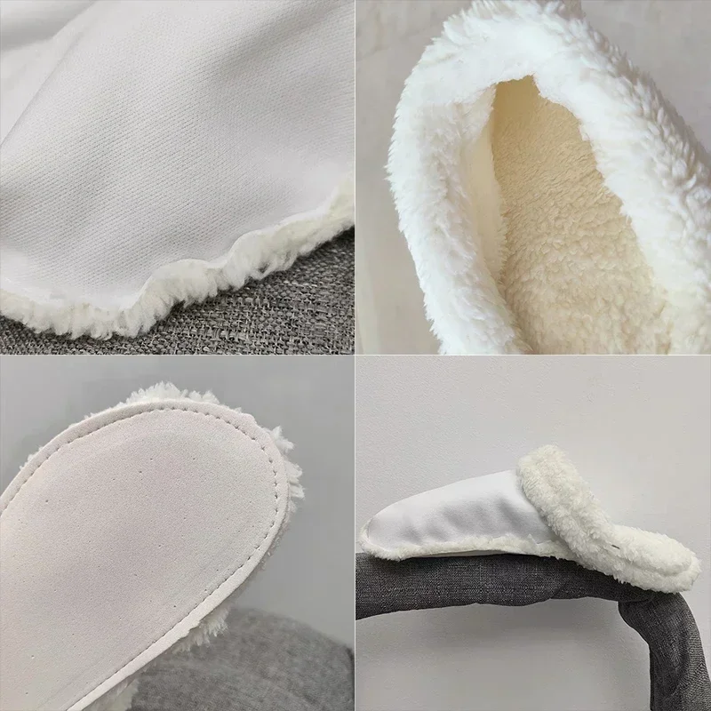 1 Pair Winter Warm Shoe Cover Inserts Replacement Fur Insoles Removable Soft Thickened Shoes Liners Plush Cover Accessories 6