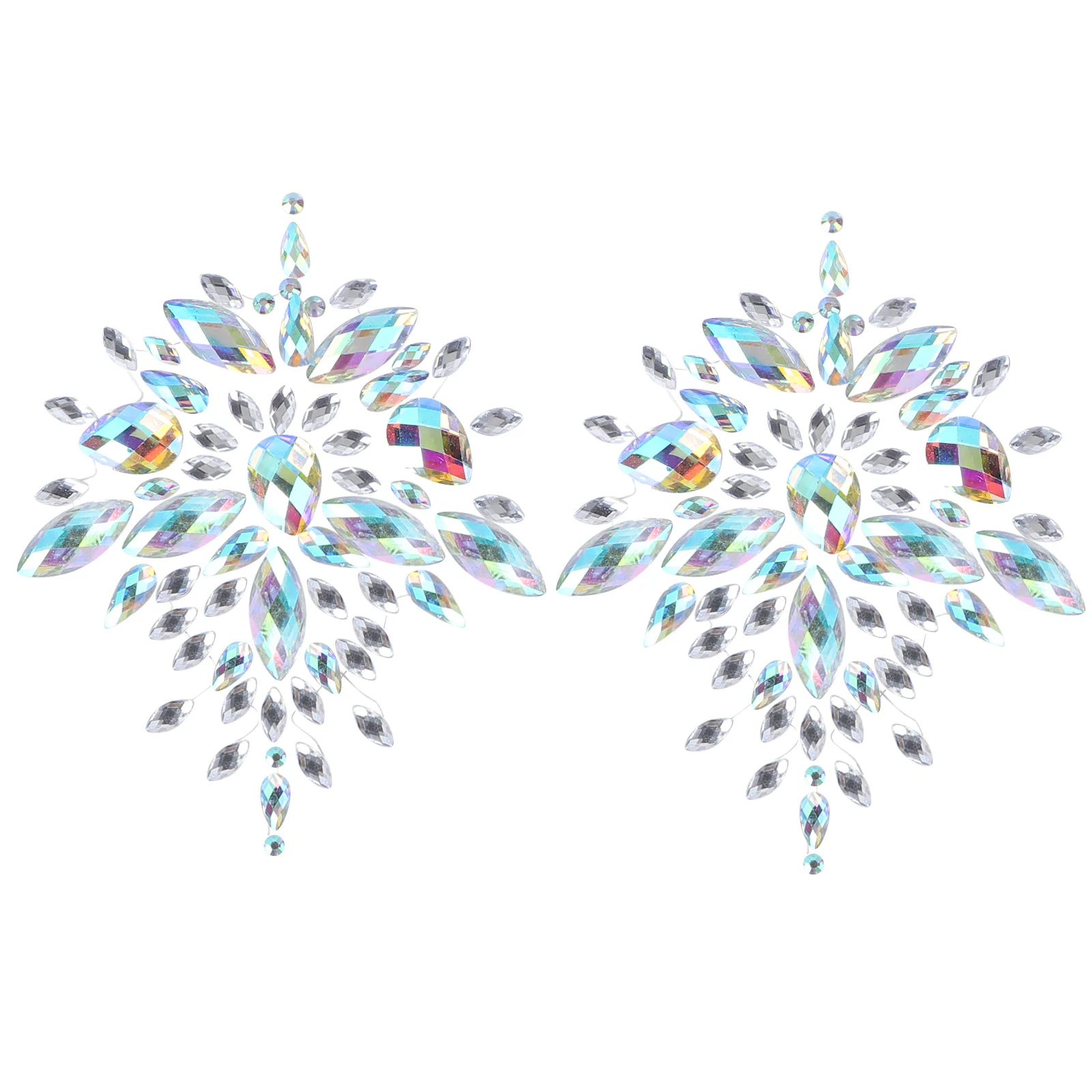 

Face Women Sticker Gems Rhinestones Makeup 18x12cm Breast Jewels Miss