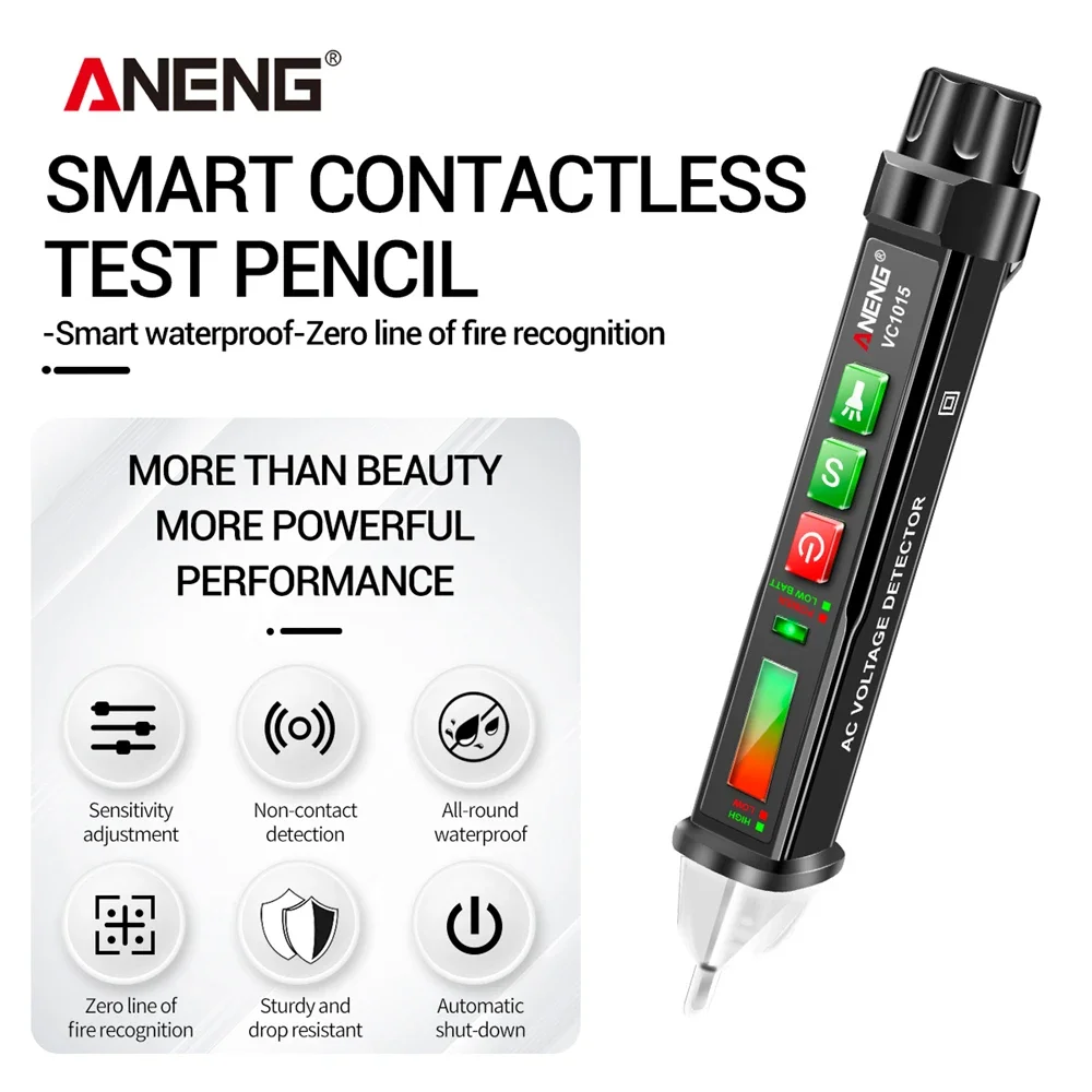 ANENG Ʈ    ׽, 跮 LCD ־ Ʈ  ǥñ, LED  跮, VC1015, AC 12-1000V
