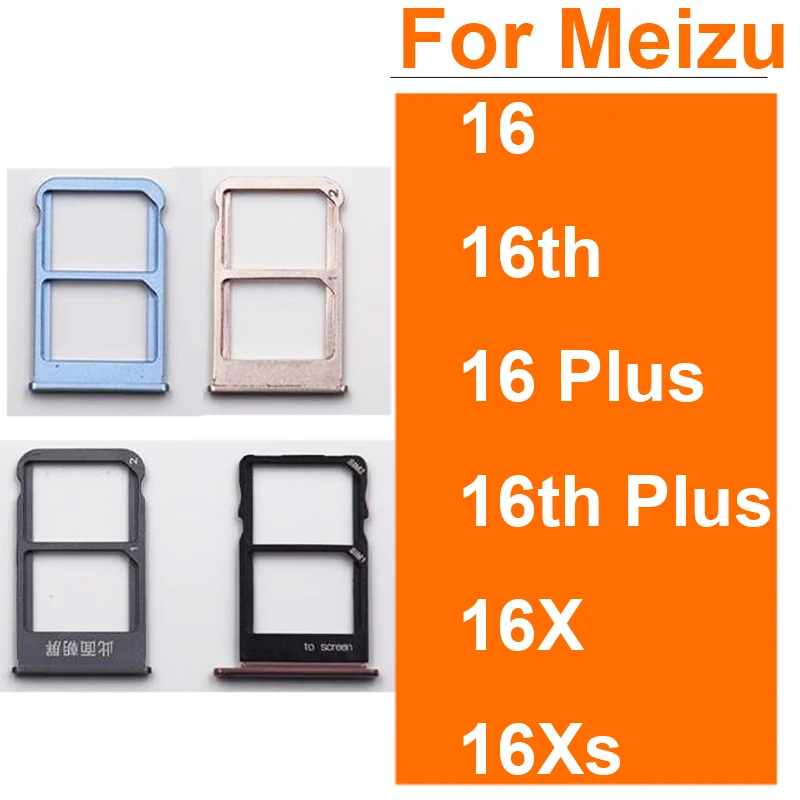 

SIM Card Tray Holder For Meizu 16 16 Plus 16th Plus 16X 16XS Dual Sim Card Tray Card Slot Adapter Replacement Parts