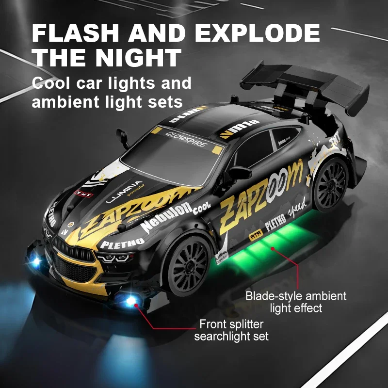 Remote Control 4WD Drift Car with LED Lights for Kids and Adults