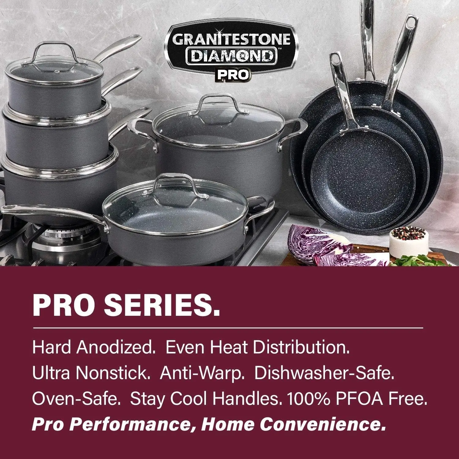 Pro Pots and Pans Set 20 Piece Hard Anodized Complete Cookware + Bakeware Set with Ultra Nonstick Diamond Coating, 2