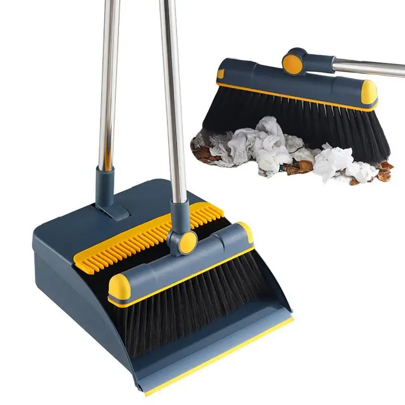 

Multipurpose Set Broom Cleaning Brush 180 Long And Degree Teeth Cleaning Dustpan Broom With Office For Handle Rotatable Home
