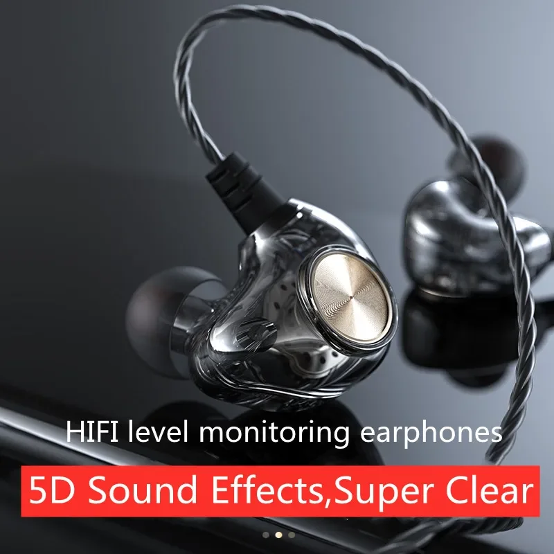 Android Mobile Phone DrivebyWire Headset Metal Heavy Bass Computer PC Headset InEar Sports Headset 3