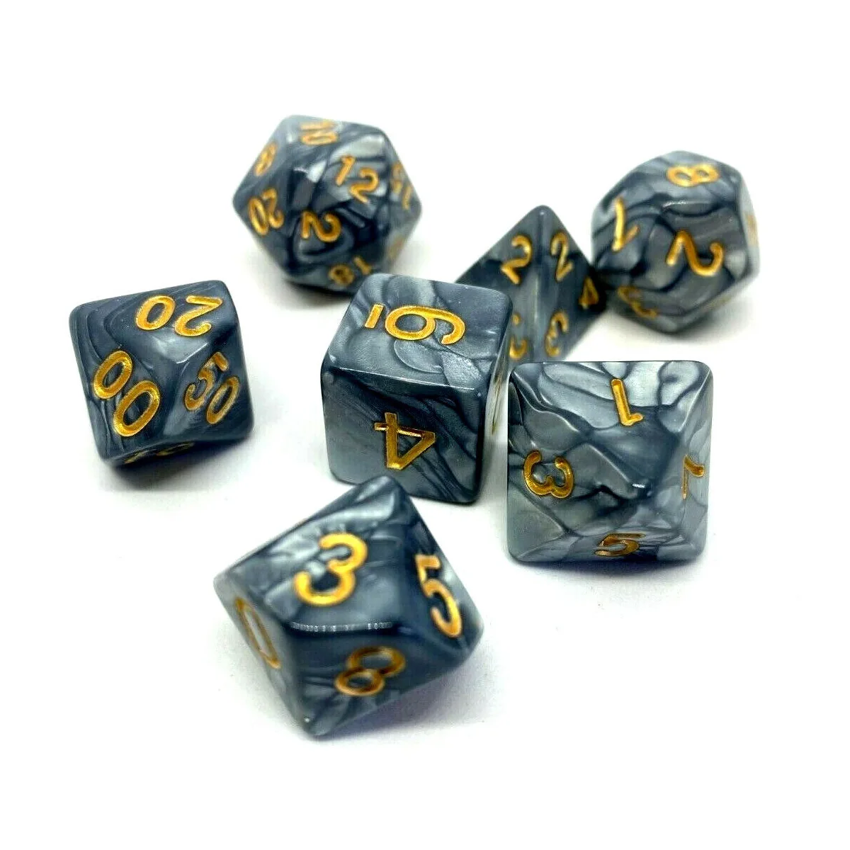 

7Pcs/set Digital Dice of D4 D6 D8 D10 D12 D20 Polyhedral Numbers Dice Set Entertainment Family Party Table Game