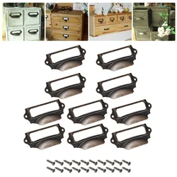 Set of 10 Vintage-Style Label Tag Pull Handles