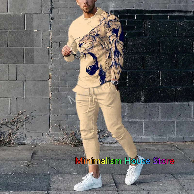 Fashion Autumn Tracksuit Stripe Long Sleeve T Shirt+Trousers Suit