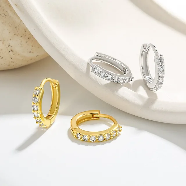 Boucles d'oreilles créoles en argent Sterling S925 et zircone pour femmes, boucles d'oreilles rondes romantiques de luxe, bijoux fins de fête, cadeaux