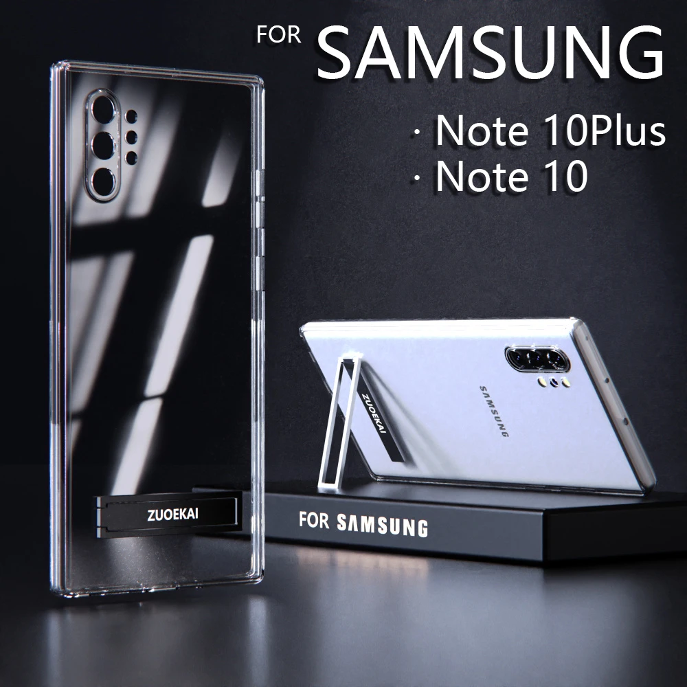 Luxury Transparent Holder Stand Shockproof Clear Soft Back Cover Case