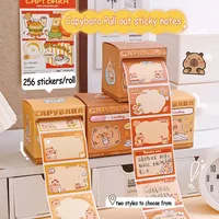 256 Sheets/Box Square Capybara Pull Out Sticky Notes Stickable Decoration Message-Leaving Note Stationery Office School Supplies 1