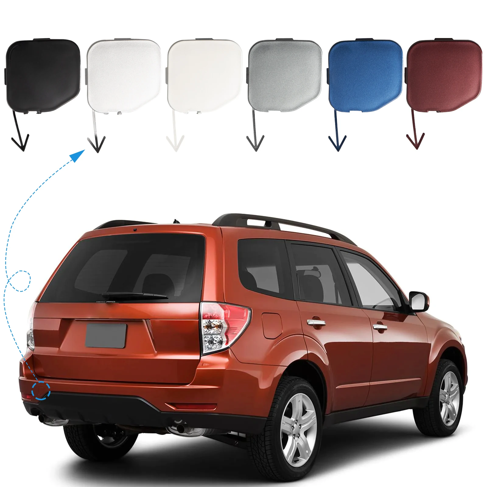 Rear Bumper Tow Hook Cover Cap Towing Eye For Subaru Forester