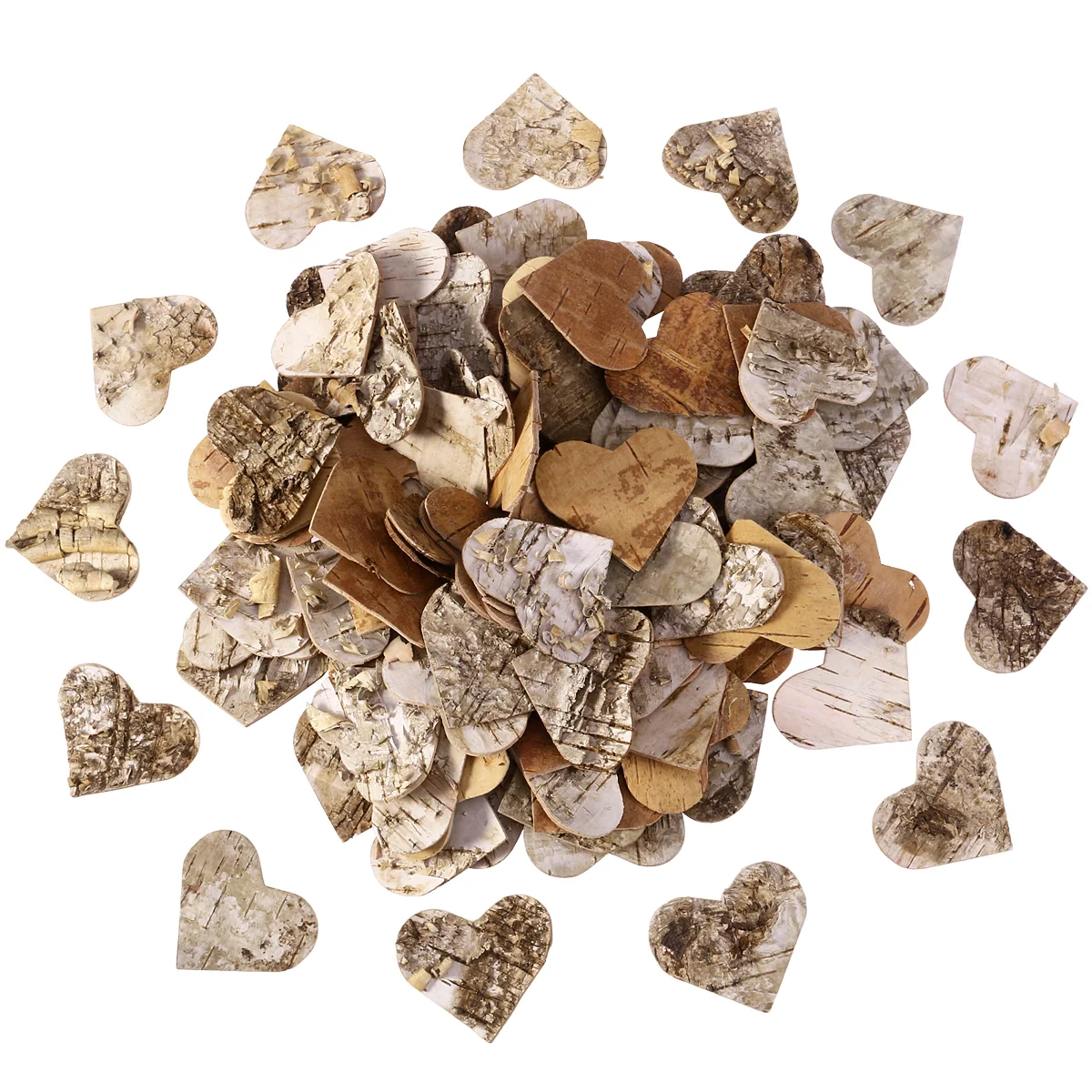 

6CM Blank Wood Slices Heart Shaped Wood Log Discs For DIY Crafts Embellishments DIY Birch Bark Heart Shaped Wood Chips