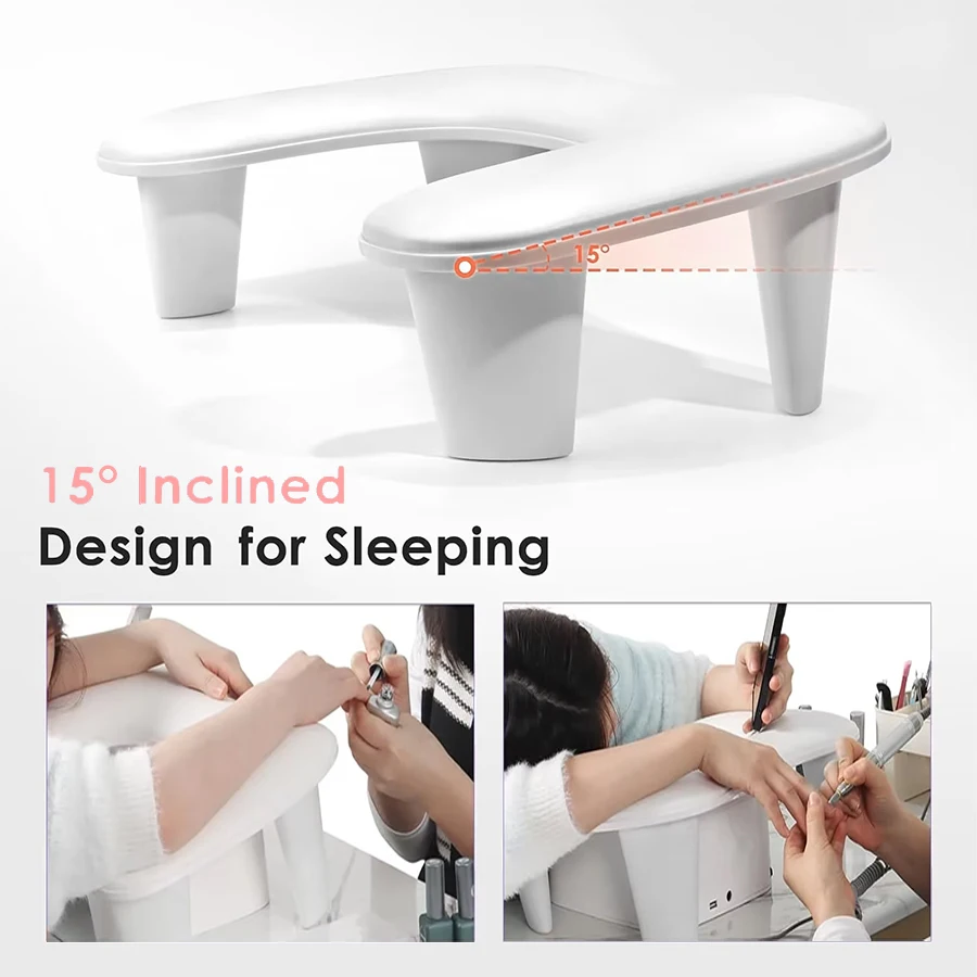 Nail Arm Rest U-shaped With Detachable Brackets Big Manicure Hand Pillow For Salon
