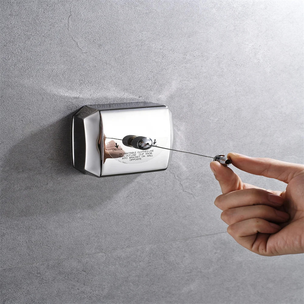 

Square retractable clothesline tightener stainless steel clothesline with adjustable nylon rope material