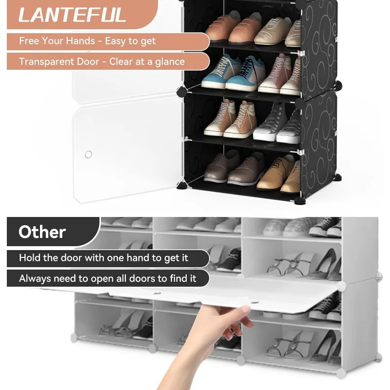 Zapatero alto estrecho de 10 niveles, 20 25 pares, organizador de  almacenamiento de zapatos para armario, estante de zapatos de metal  resistente con 2