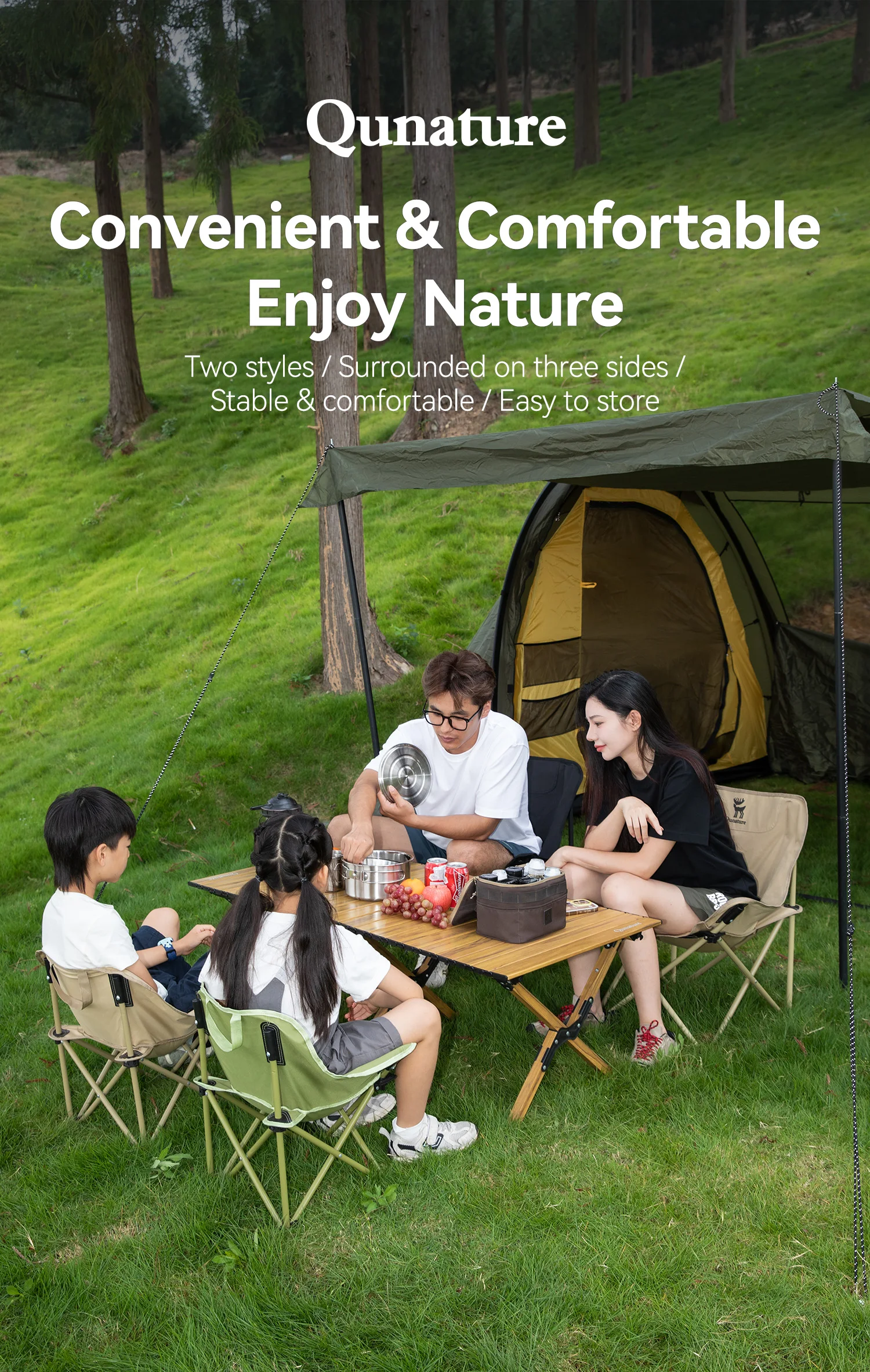 folding camping chair outdoors