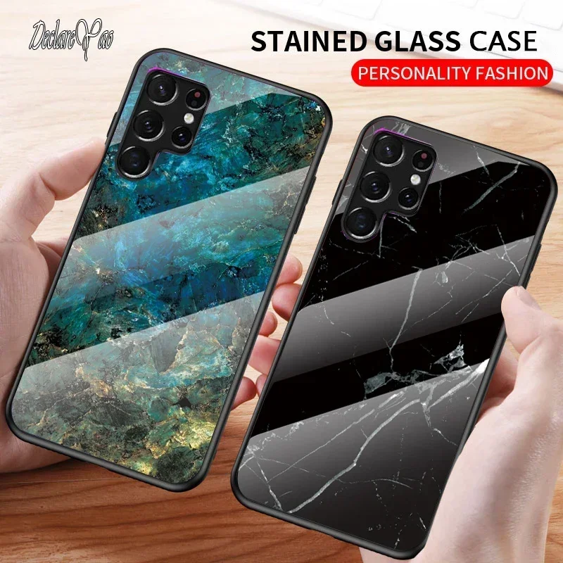 DECLAREYAO Spiegel Harte Coque Für Samsung Galaxy S25 Ultra S24 Plus S23 FE S22 S21 S20 S10 Fall Abdeckung Gehärtetem Glas Stoßfest