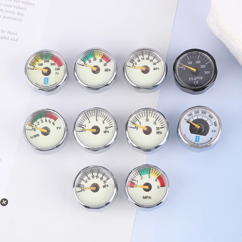 NEW Air Mini Micro Pressure Gauge Manometer | Thread M10 M8 | 5MPA 10MPA 20MPA 30MPA 35MPA 40MPA 300BAR 3500PSI 5000PSI 6000PSI