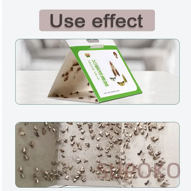 Moths Gyilkos Erős Tapadási Lepke Csapdabot Papírt, Hogy Csökkentse A Lepkék Fizika Becsapódási Buktató Gödör Horog Promóciót Ajándékkal - Image 2