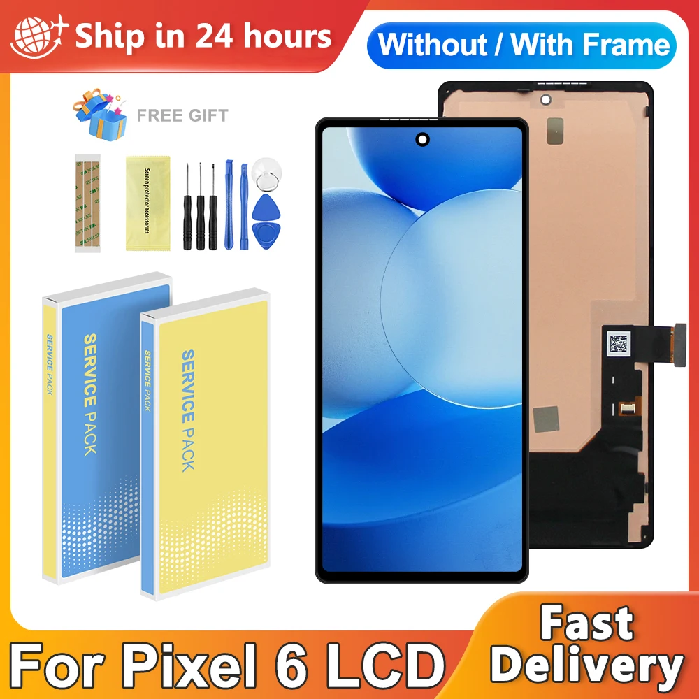 LCD Screen Replacement For Google Pixel 6 GB7N6 G9S9B16 LCD Display Touch Screen Digitizer Assembly Replacement For Google Pixel 6 Screen Replacement
