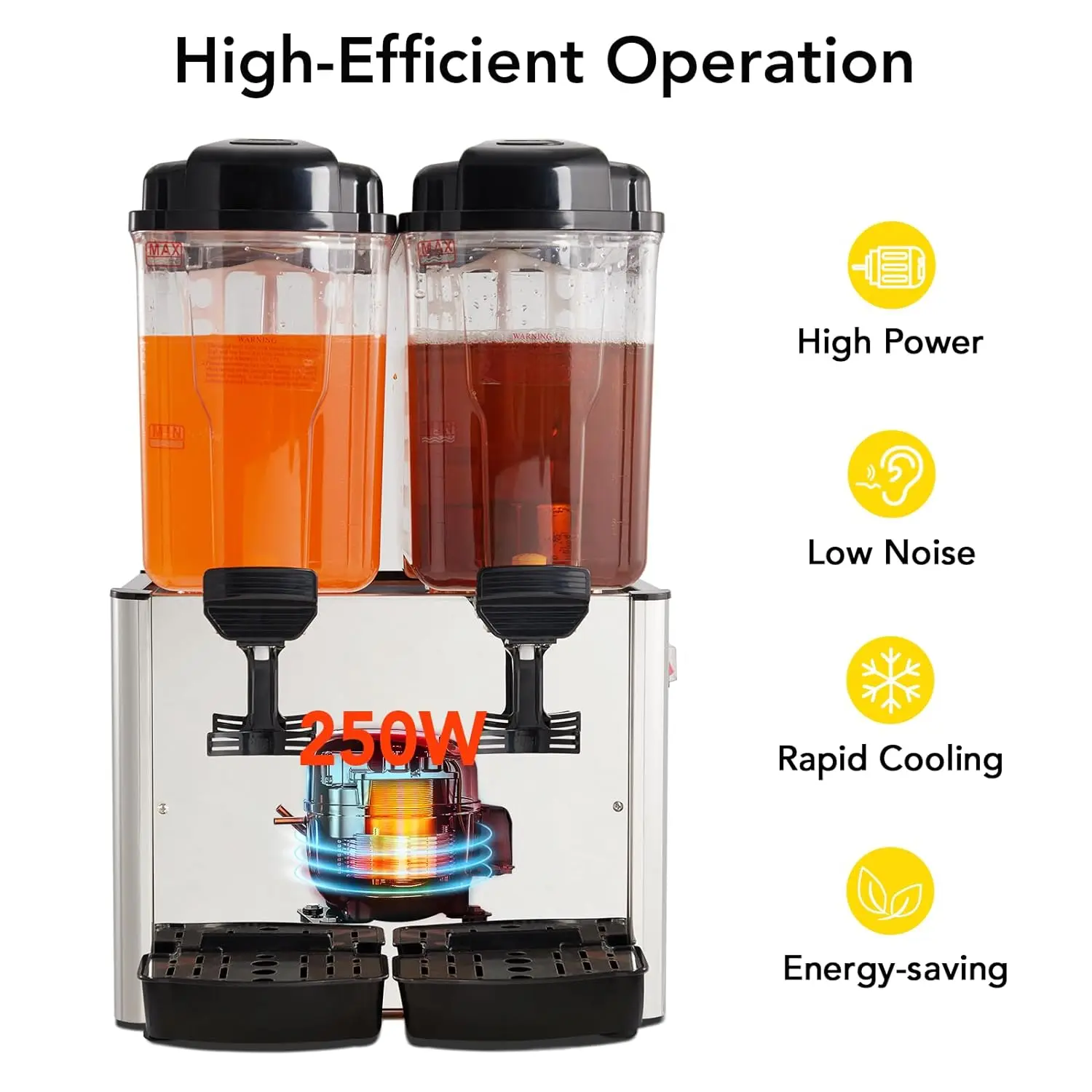 Commercial Beverage Dispenser 9.6 Gal Drink Dispenser,Food Grade Material Stainless Steel Slushy Machine Thermostat Controller 4