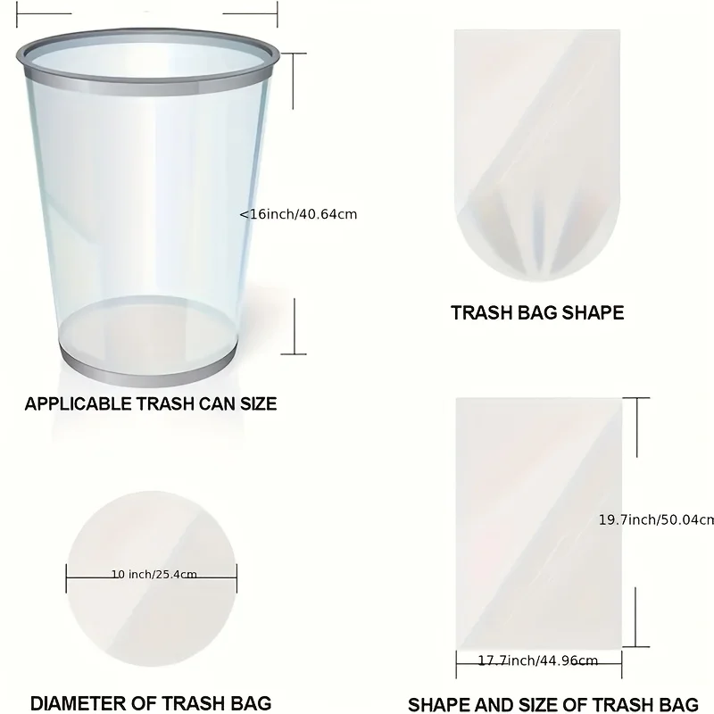 Versatile Roll Design Plastic Trash Bags - Pack of 50 for Home, Office, and Outdoor Use