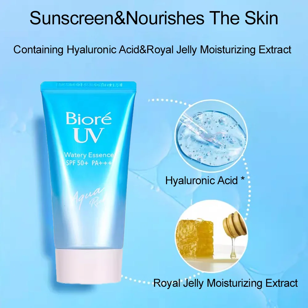 Japan Biore UV Aqua Sunscreen Cream 50g Rich Watery Essence Isolation Lotion Gel SPF50 Moisturizing Waterproof tinted sunscreen