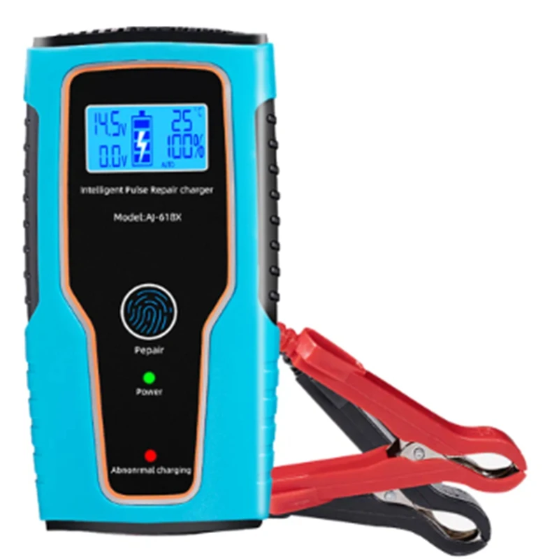 차량용 오토바이 납산 배터리 충전기, 펄스 수리, 100V-250V, 100AH, 12V, 6A