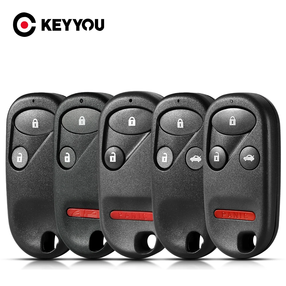 Keyyou 1Pcs Voor Honda Civic Crv Accord Jazz Auto Styling Keyless Entry Key 2/3/4 Knoppen Op Afstand Auto Sleutelhoes