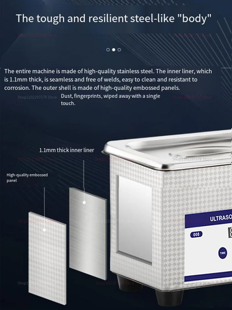 Description Picture 5 of itemUltrasonic Cleaners Use High Frequency Sound Waves For Deep Effortless Cleaning Ideal For Jewelry Watches Eyeglasses Dentures