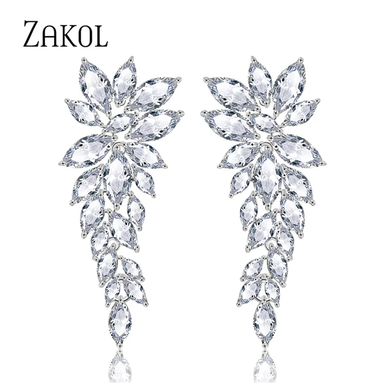 Mlouye Rhinestone Marquise Chandelier Earrings – Art Deco Crystal Dangle Statement Earrings For Parties & Prom
