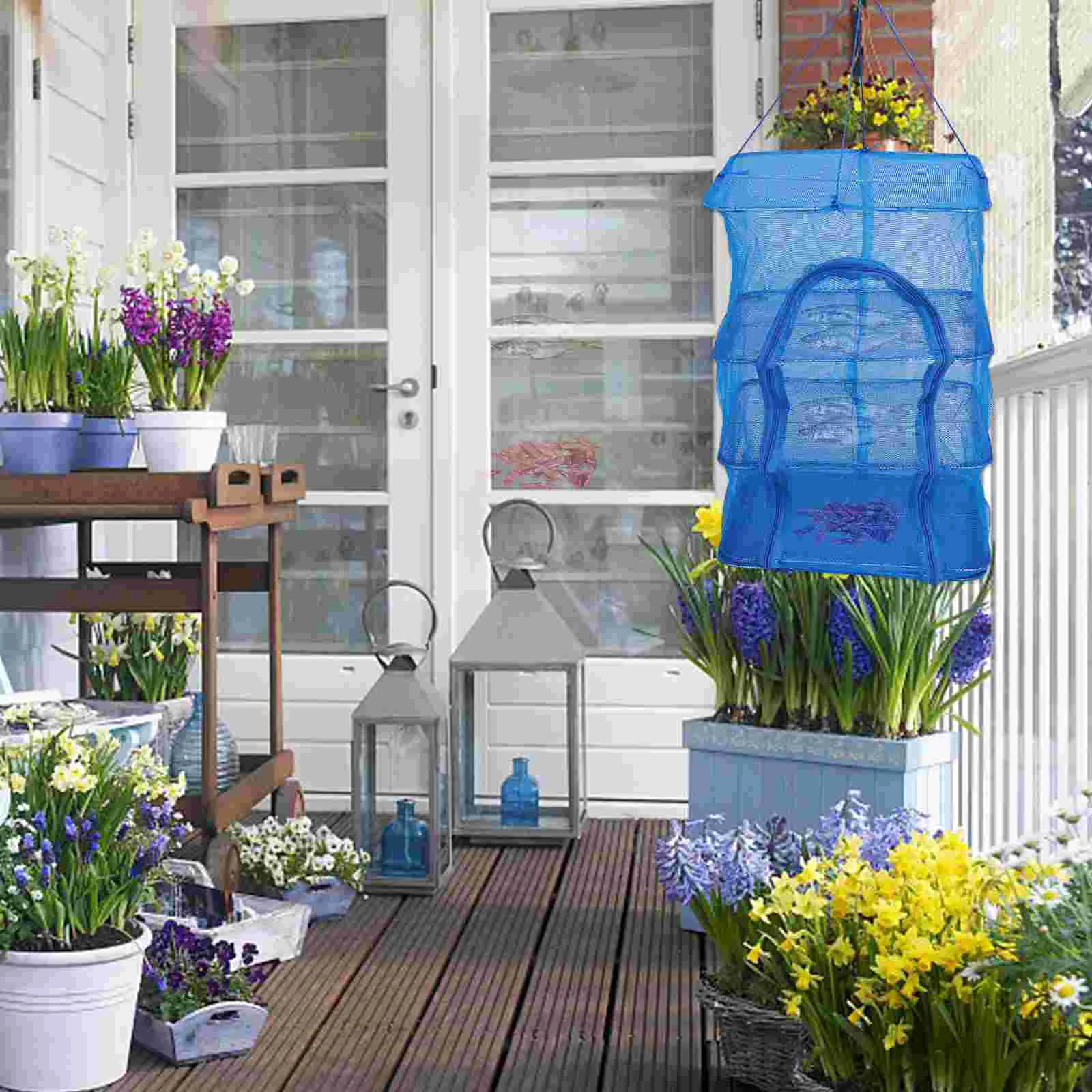 

1pc Foldable Fishing Net Multi-Layer Drying Net Basket Dryer Net Hanging Cage
