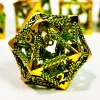 DnD Metal Dice Set - Dragon Hollow Design 7pc Green Zinc Alloy Dice for D&D, Dungeons and Dragons RPG Games 5