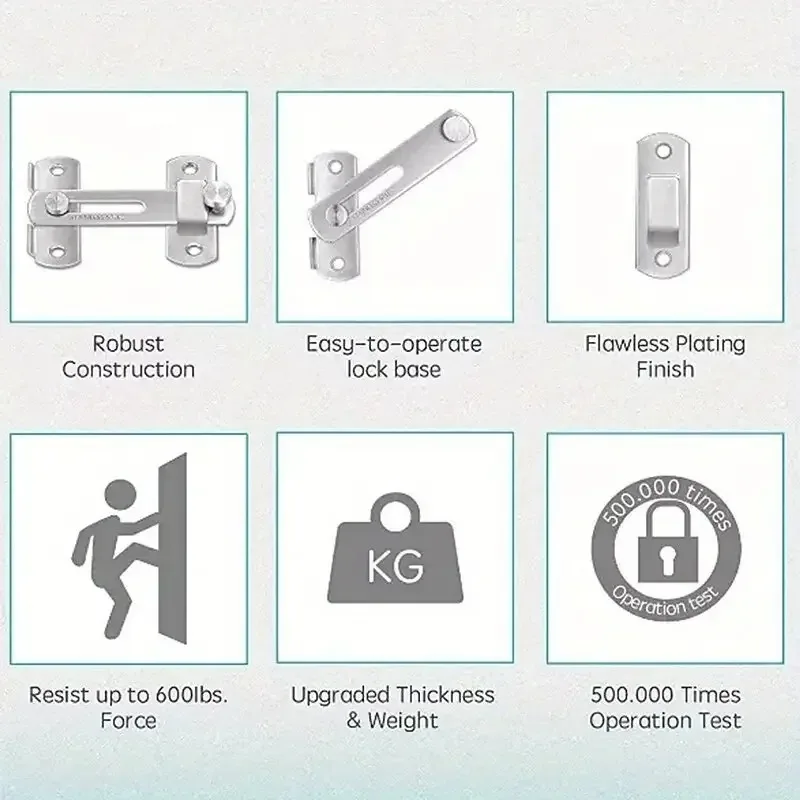 Door Latch 1Pcs Stainless Steel Sliding Barn