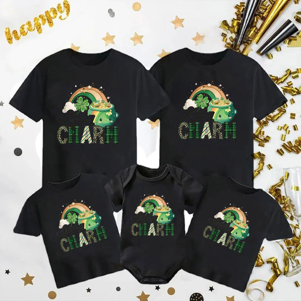 1pcs Saint Patrick’s Day Family Look Outfits Clothing Gift Clothes St. Patrick's Day T Shirt Short Sleeve Boy Girl Clothes 5