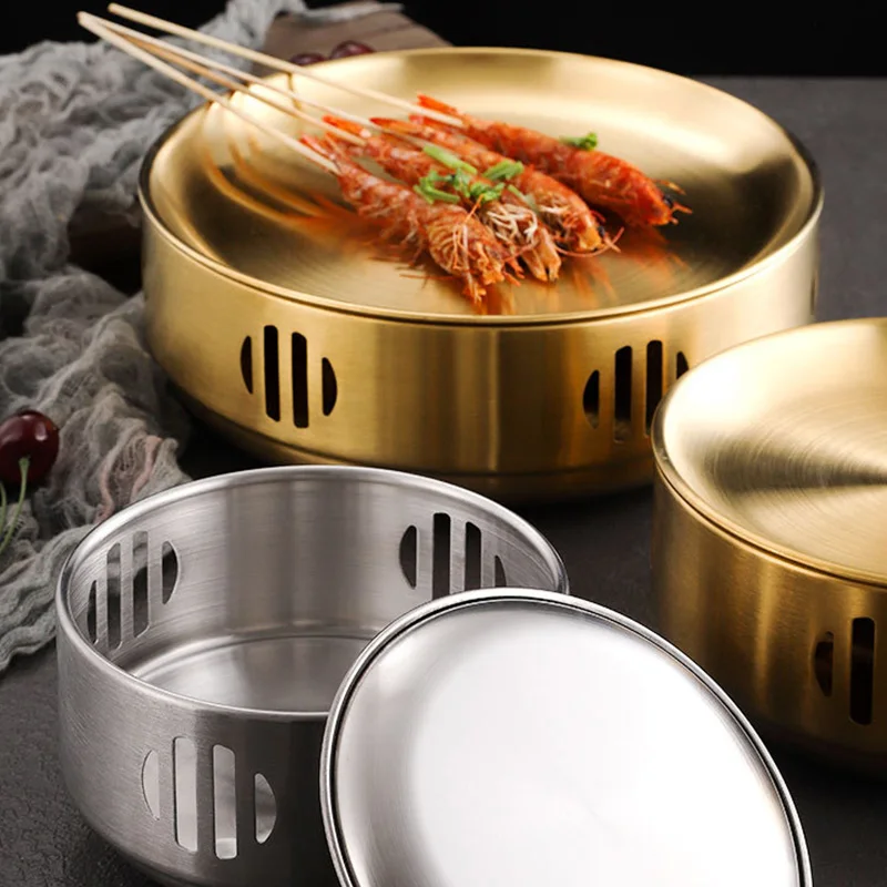 Grill barbecue rack Korean 304 stainless steel grill barbecue rack roast meat plate dry pot tray bar restaurant tableware 1 Pc