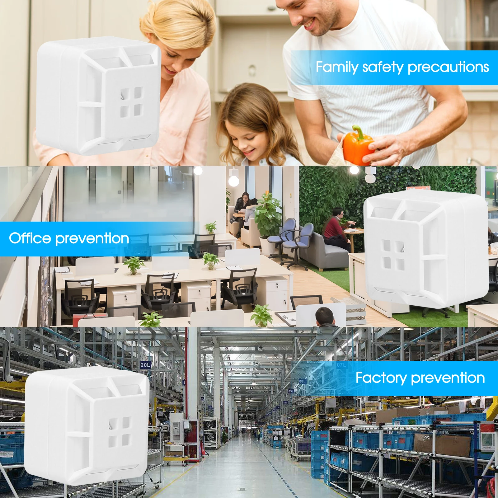 Intelligent Heat Alarm Detector Heat Alarm Fixed Temperature Detector 85dB Sound for Home Kitchen Garage