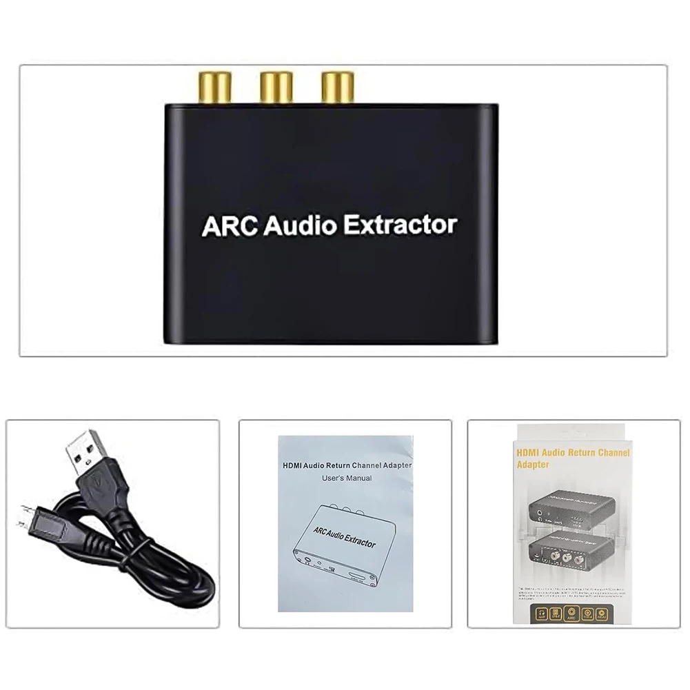HDMI-Compatible ARC Audio Extractor ARC To SPDIF Coaxial L/R Stereo 3.5mm Jack Audio Converter for HDTV Soundbar Amplifier