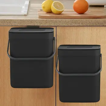 Hanging Small Trash Can with Lid – Under-Sink Plastic Waste Bin 1