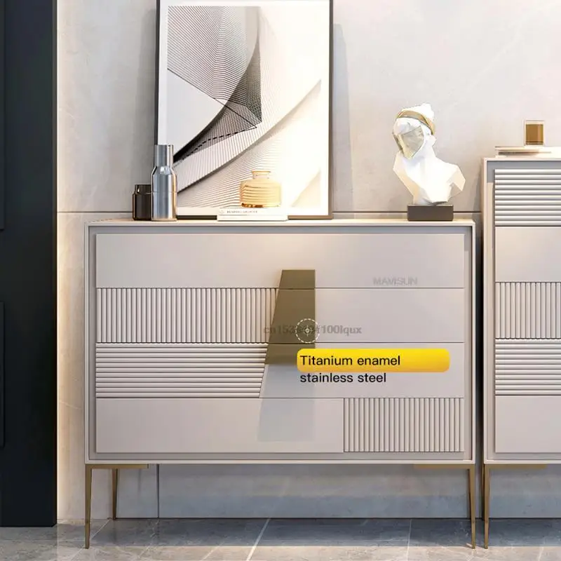 Italian Minimalist Five-Drawer Cabinet Combination Modern Large Villa Living Room Light Luxury Style Storage Cabinet Furniture