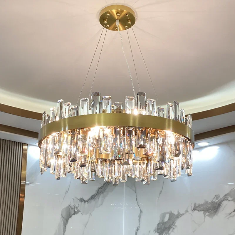 

Modern Luxury Crystal Chandelier Creative Simple Living Room Lamp Bedroom Lamp High-end Atmospheric Kitchen Pendant Lights