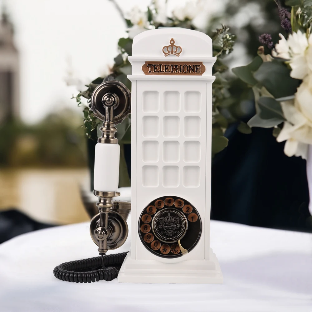 Antique telephone Wedding Guest Audio Book Antique Telephone Booth Decorative Recording Phone Audio Guestbook for Wedding