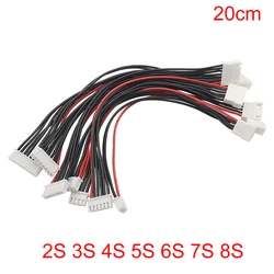 5Pcs JST-XH 2S 3S 4S 5S 6S 7S 8S LiPo Battery Balance Charger Plug Line Extension Cord Wire Balancer Connector Cable 20CM 22AWG